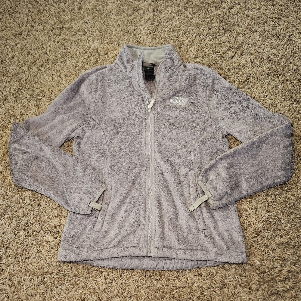 The North Face‎ Osito Fleece Jacket Womens Size S Gray Silver Full Zip Cozy Warm